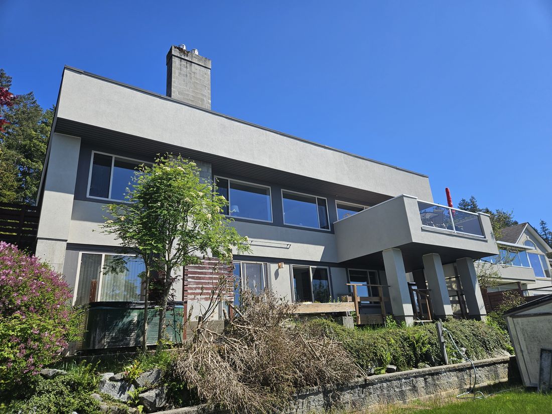 The same home from below after the exterior colour change